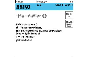 Artikel 88192 A 4 SPAX D-Zyko-T SPAX Schrauben D für Terrassen-Dielen, mit Fixie