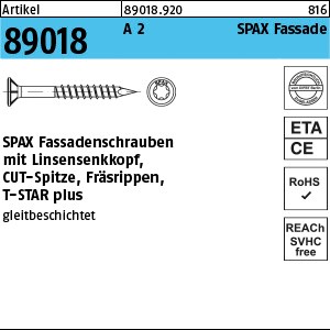 ART 89018 SPAX-S A 2 4,5 x 35/25 -T LISEKO, m.Fräsrip u. CUT-Spitze S