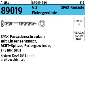 ART 89019 SPAX-S A 2 4,5 x 50/21 -T kl. LIKO, CUT-Spitze S