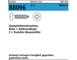Artikel 88096 A 2 Ruko-Z Spanplattenschrauben, Halbrundkopf, Pozidriv-Kreuzschli