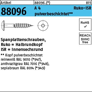 ART 88096 Spanplattenschr. Hako A 4 5,5 x 35/22 -T20 reinweiß A 4 S