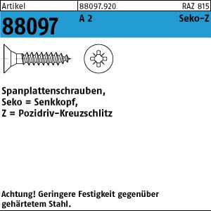 ART 88097 Spanplattenschr. A 2 3 x 16-Z Senkkopf A 2 S