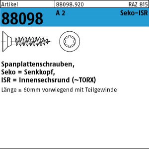 ART 88098 Spanplattenschrauben A 2 4,5 x 35 -T20 Senkkopf S