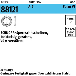 ART 88121 SCHNORR - Scheiben 1.4301 VS 5 A 2 S