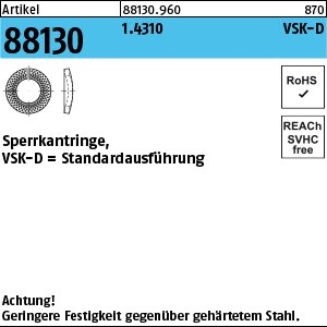 ART 88130 Sperrkantringe 1.4310 VSKD 5 S