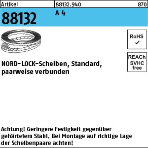 ART 88132 NORD-LOCK-Scheiben geklebt A 4 NL 4 SS (4,4 x 7,6 x 2,2) A 4 S