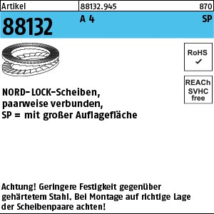 ART 88132 NORD-LOCK Scheiben geklebt A 4 NL 6 SPSS (6,5 x 13,5 x 2) A 4 S