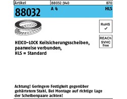 Artikel 88032 A 4 Heico-Lock-Scheiben, Standard (Keilsicherungsscheibenpaare)