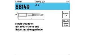Artikel 88149 A 2 Typ 23 E Stockschrauben mit metrischem und Holzschraubengewind
