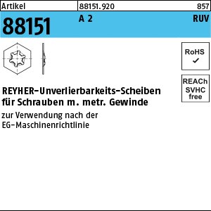 ART 88151 RUV-Scheibe A 2 M 6 x 12 x 0,5 A 2 S