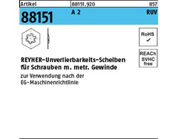 Artikel 88151 A 2 RUV REYHER-Unverlierbarkeits-Scheiben für Schrauben m. metr. G