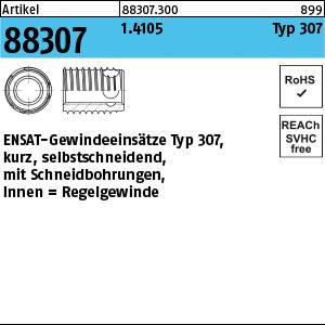 ART 88307 ENSAT 1.4105 M 5 Typ 307 rostfrei, m. Bohrung S