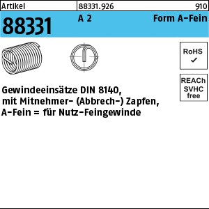 ART 88331 AMECOIL Gew.-einsätze A 2 AM 8 x 1 x 8 A 2 S