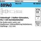 Artikel 88940 Mu A 4 HS 40/22 Hakenkopf-/Halfen-Schrauben, mit Sechskantmutter