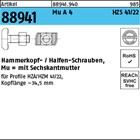 Artikel 88941 Mu A 4 HZS 41/22 Hammerkopf-/Halfen-Schrauben, mit Sechskantmutter