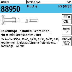 ART 88950 Halfenschr. Typ 50/30 A 4 M 12 x 40 A 4 S