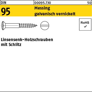 DIN 95 Messing 1,6 x 10 vernickelt Ms Ni S