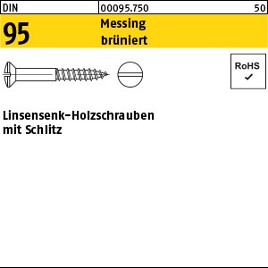 DIN 95 Messing 3 x 16 brüniert Ms brün S