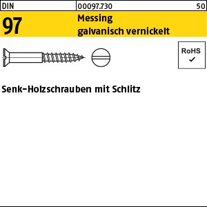 DIN 97 Messing 2,5 x 12 vernickelt Ms Ni S
