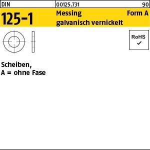 DIN 125 Messing A 3,2 vernickelt Ms Ni S