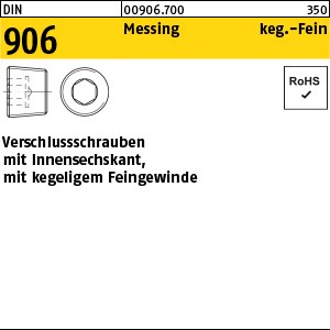 DIN 906 Messing M 10 x 1 Ms S
