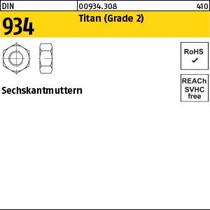 DIN 934 Titan Grade II M 6 Ti S
