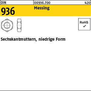 DIN 936 Messing M 12 Ms S