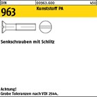 DIN 963 Kunststoff PA Senkschrauben mit Schlitz 