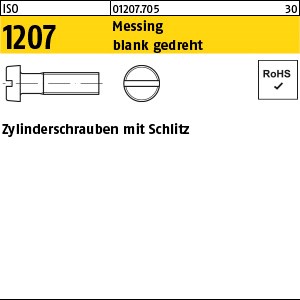 ISO 1207 Messing M 1 x 2 blank gedreht Ms gedr S