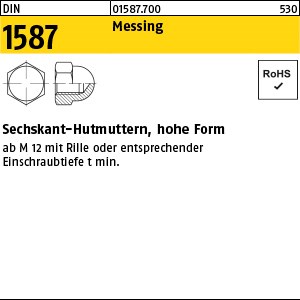 DIN 1587 Messing M 3 Ms S