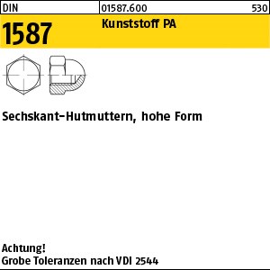 DIN 1587 Kunststoff M 3 Polyamid Kunstst S