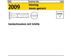 ISO 2009 Messing blank gedreht Senkschrauben mit Schlitz 