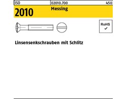ISO 2010 Messing Linsensenkschrauben mit Schlitz 