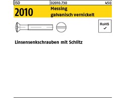 ISO 2010 Messing galvanisch vernickelt Linsensenkschrauben mit Schlitz 