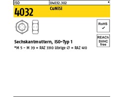 ISO 4032 CuNiSi Sechskantmuttern, ISO-Typ 1 
