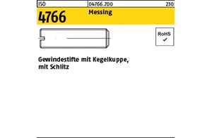 ISO 4766 Messing Gewindestifte mit Kegelkuppe, mit Schlitz