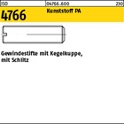 ISO 4766 Kunststoff PA Gewindestifte mit Kegelkuppe, mit Schlitz