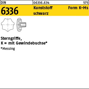 DIN 6336 Kunstst. schwarz K 20 M 4 Gewindebuchse Messing KU-MS S