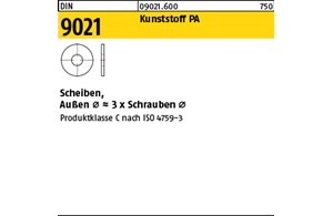 DIN 9021 Kunststoff PA Scheiben, Außen Ø ~3 x Schrauben Ø, 
