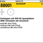 Artikel 88001 Kunststoff IL Zierkappen mit Stift für Spanplatten/SPAX-Schrauben 