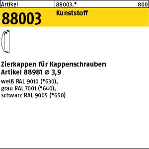 ART 88003 Kappen f. Kappenschr. schwarz S
