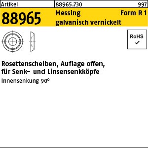 ART 88965 Rosettenscheiben 3,0 Messing vernickelt US 103 Ms Ni S