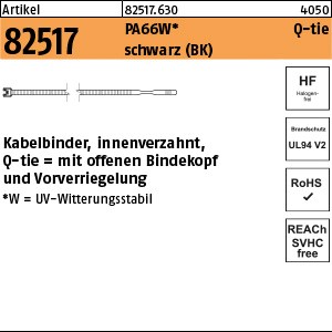 ART 82517 Kabelbinder Q-tie PA66W schwarz 4,7 x 210 S