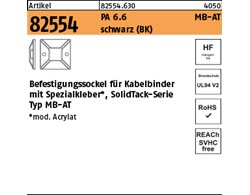 Artikel 82554 PA 6.6 MB-AT schwarz Befestigungssockel für Kabelbinder mit Spezia