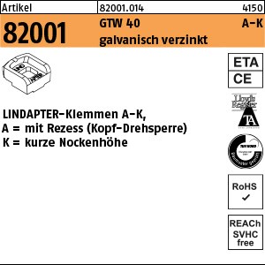 ART 82001 LINDAPTER GT A KM 10 galv. verzinkt, kurz S