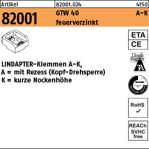 ART 82001 LINDAPTER GT A KM 12 feuerverzinkt, kurz S