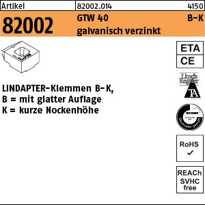 ART 82002 LINDAPTER GT B KM 10 galv. verzinkt, kurz S