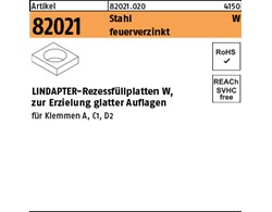 Artikel 82021 Stahl W feuerverzinkt LINDAPTER-Rezessfüllplatten W, zur Erzielung