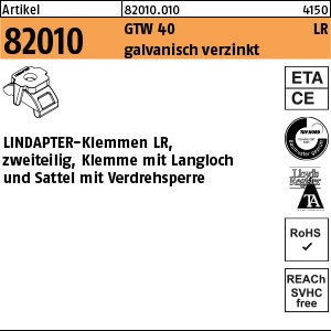 ART 82010 LINDAPTER GT LR M 10 gal. verzinkt, 2 Teile S