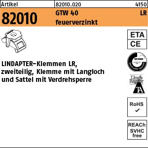 ART 82010 LINDAPTER GT LR M 12 feuerverzinkt, 2 Teile S